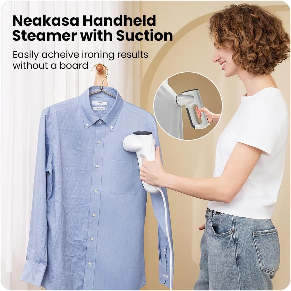 2-in-1 Handheld Steamer & Vacuum with 2300Pa Suction – Perfect for Clothes & Travel (110–120V Compatible)