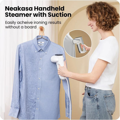 2-in-1 Handheld Steamer & Vacuum with 2300Pa Suction – Perfect for Clothes & Travel (110–120V Compatible)