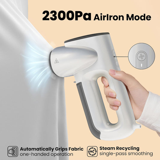 2-in-1 Handheld Steamer & Vacuum with 2300Pa Suction – Perfect for Clothes & Travel (110–120V Compatible)