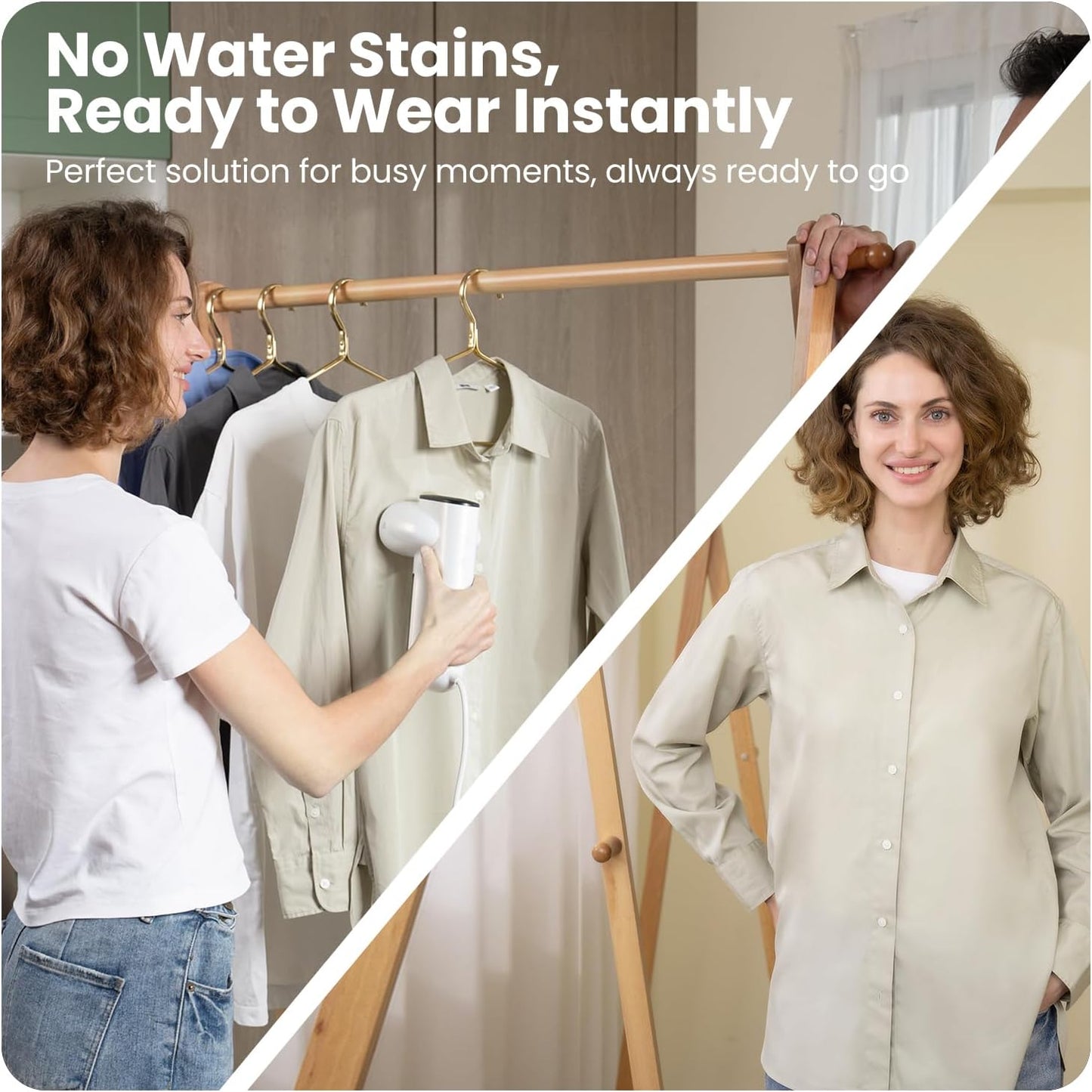 2-in-1 Handheld Steamer & Vacuum with 2300Pa Suction – Perfect for Clothes & Travel (110–120V Compatible)