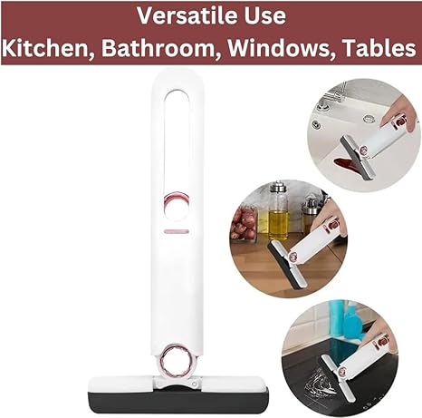 ortable Self Squeeze Short Mop Magic Sponge Mop for Household Cleaning, Wet & Dry Use, Strong Absorbent Squeeze Mop for Kitchen, Bathroom, Glass, and Tableware Handy Mini Mop (White)