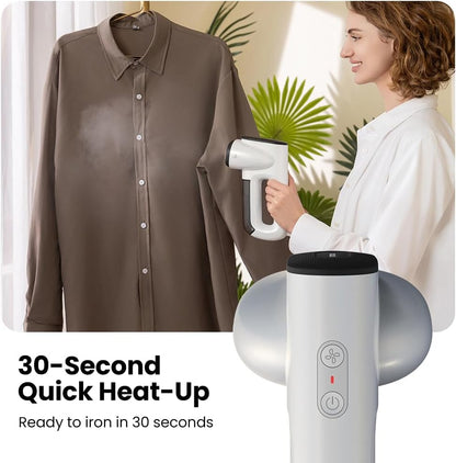 2-in-1 Handheld Steamer & Vacuum with 2300Pa Suction – Perfect for Clothes & Travel (110–120V Compatible)