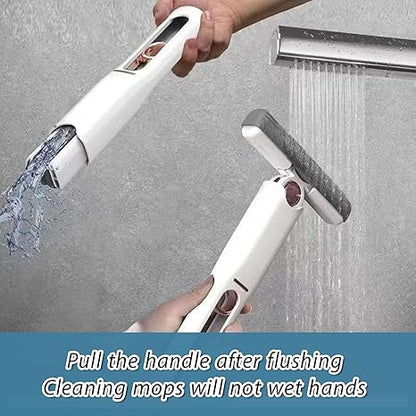 ortable Self Squeeze Short Mop Magic Sponge Mop for Household Cleaning, Wet & Dry Use, Strong Absorbent Squeeze Mop for Kitchen, Bathroom, Glass, and Tableware Handy Mini Mop (White)