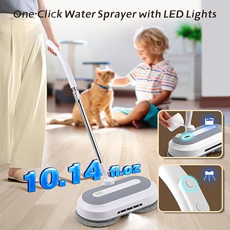 Wireless Rechargeable Electric Spray Mop – Lightweight, Easy-to-Use Floor Cleaner for Home, Dorm, Office