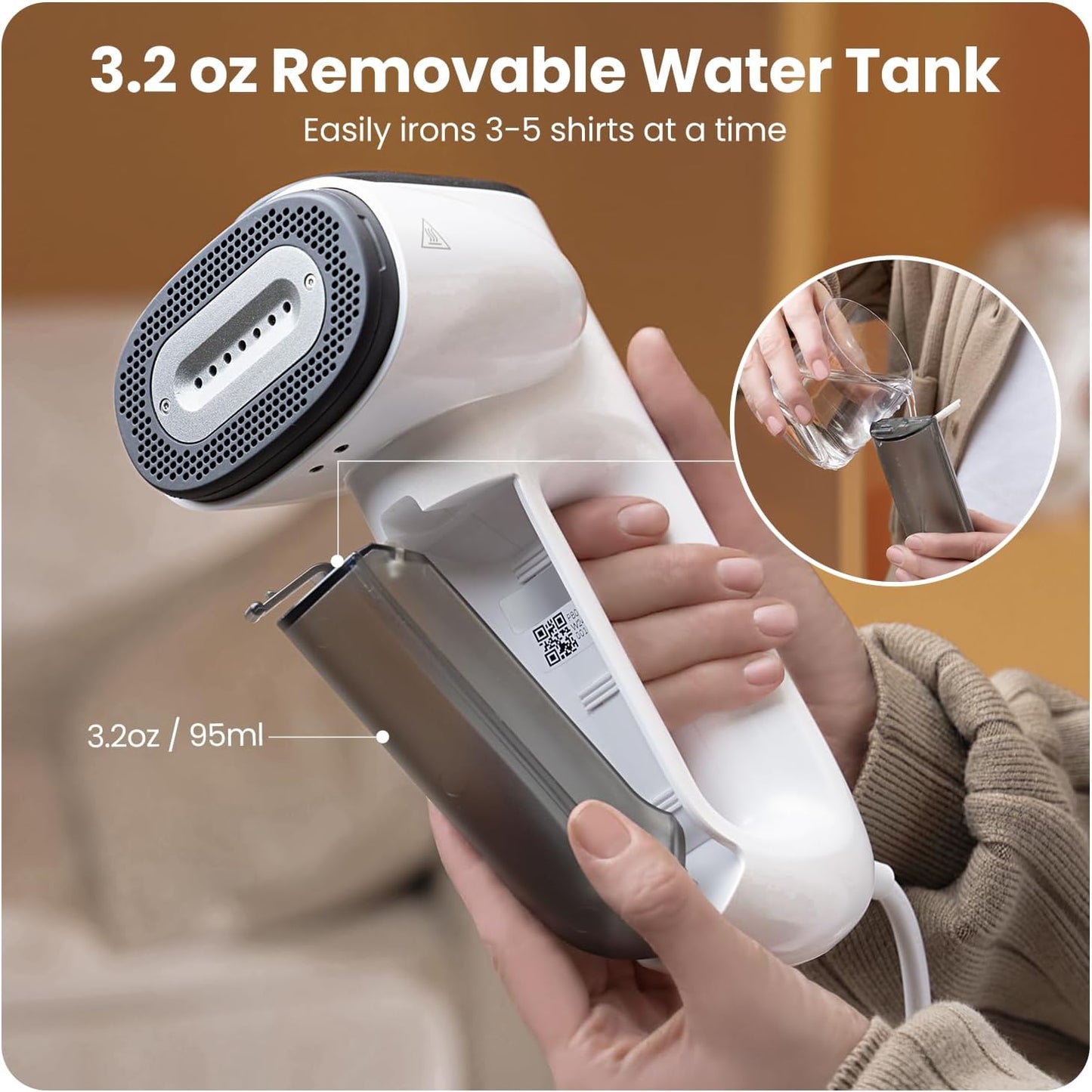 2-in-1 Handheld Steamer & Vacuum with 2300Pa Suction – Perfect for Clothes & Travel (110–120V Compatible)