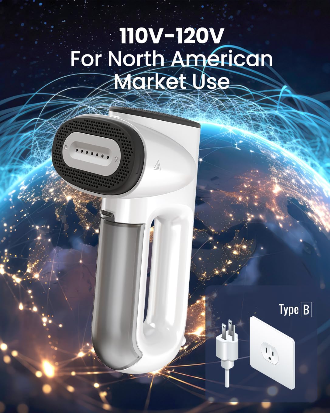 2-in-1 Handheld Steamer & Vacuum with 2300Pa Suction – Perfect for Clothes & Travel (110–120V Compatible)